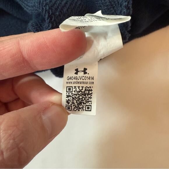 Under Armour Project Rock Short Sleeve Hoodie Navy Brahma Bull Logo Men’s Small - Picture 9 of 10